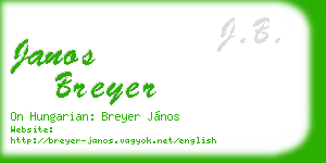 janos breyer business card